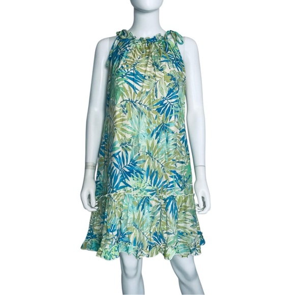 Signature by Robbie Bee Women's Green Ruffled Halter Tie Shoulder Dress Size M - Picture 2 of 6